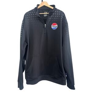 Pepsi Men’s 2XL Quarter Zip Pullover Black Logo Jacket Great Condition Like New